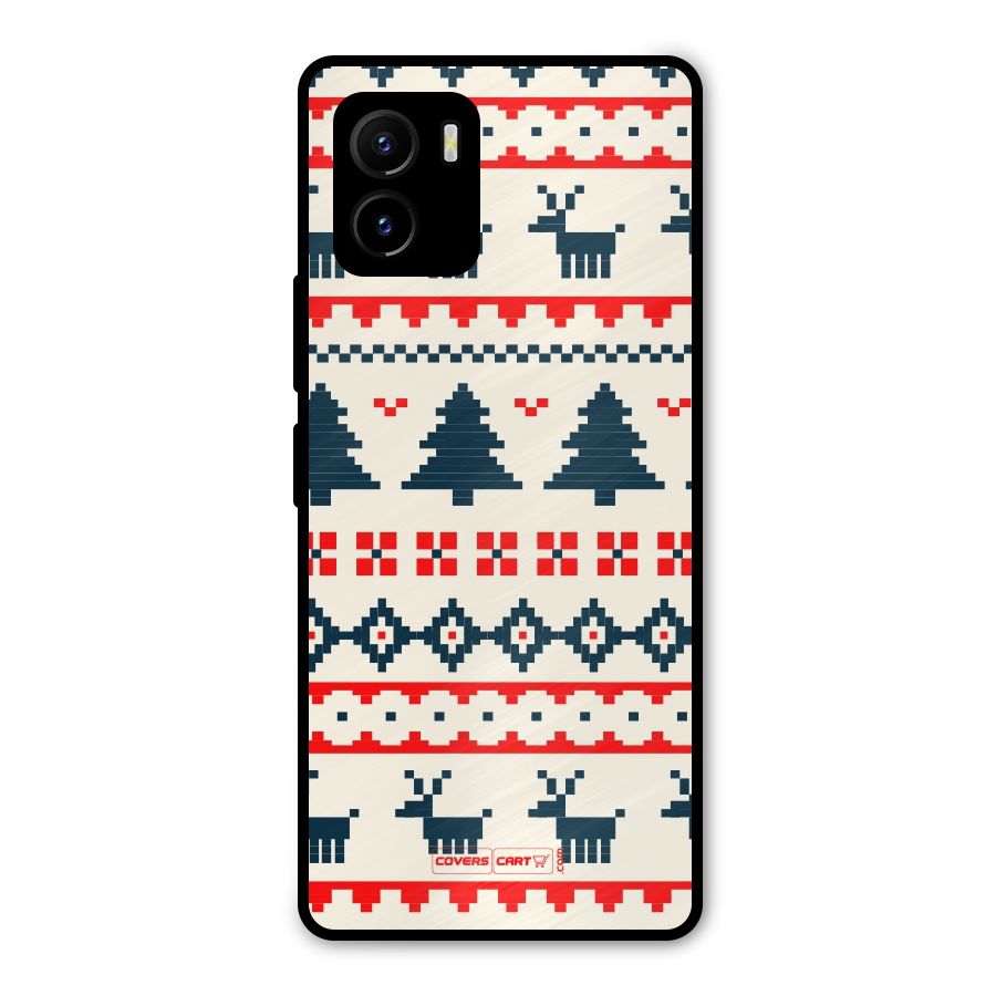 Christmas Design Pattern Metal Back Case for Vivo Y15s