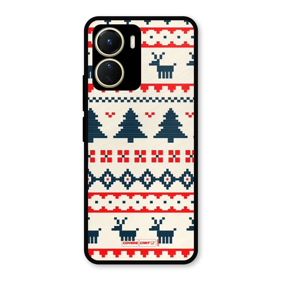 Christmas Design Pattern Metal Back Case for Vivo Y16
