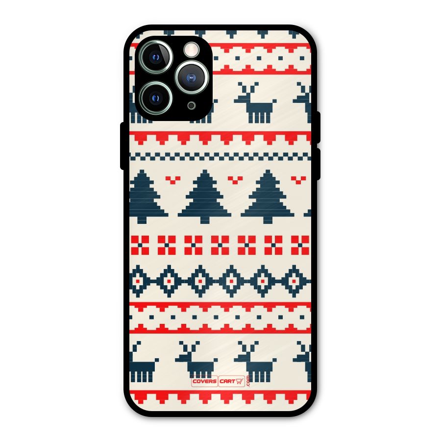 Christmas Design Pattern Metal Back Case for iPhone 11 Pro Max