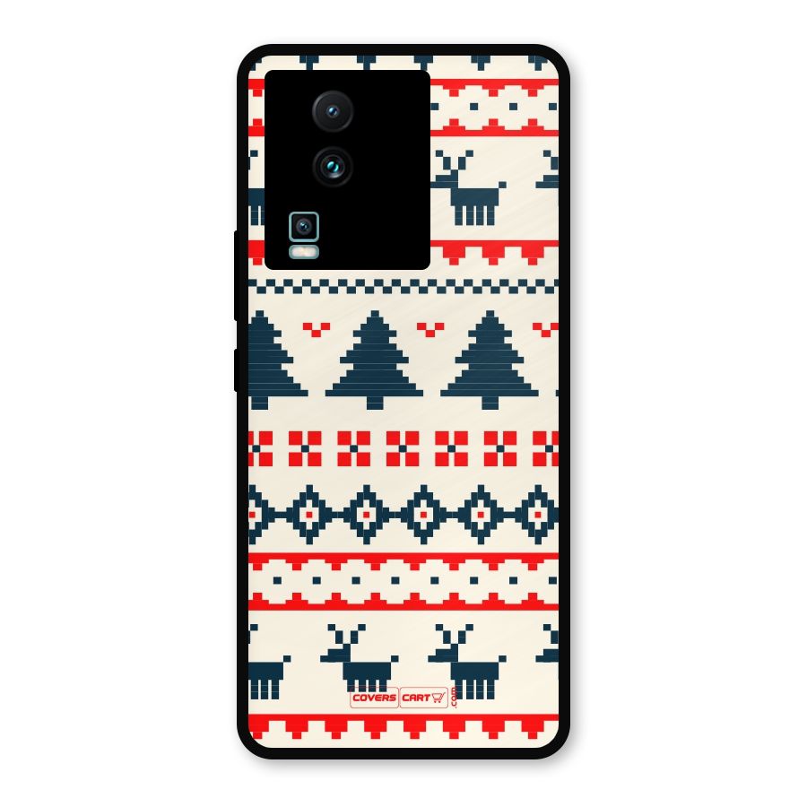Christmas Design Pattern Metal Back Case for iQOO Neo 7 Pro