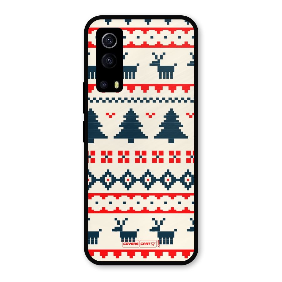 Christmas Design Pattern Metal Back Case for iQOO Z3