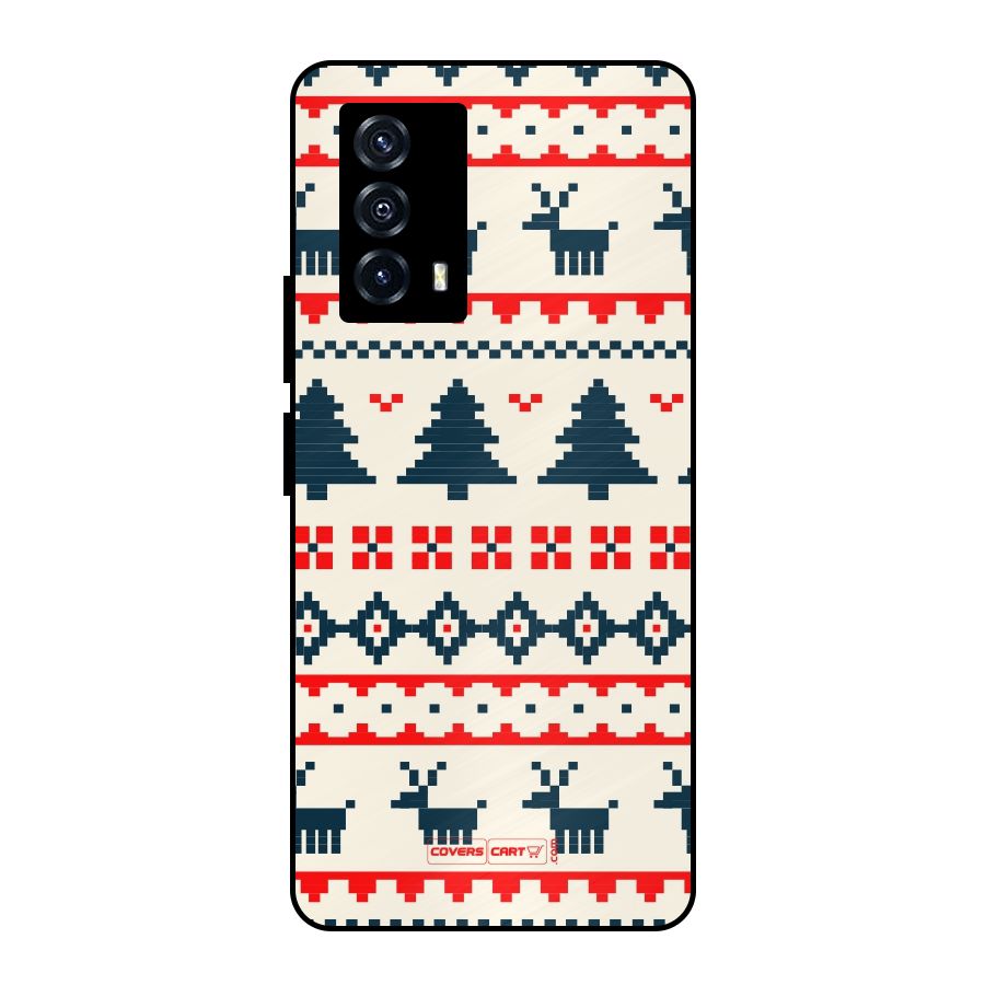 Christmas Design Pattern Metal Back Case for iQOO Z5