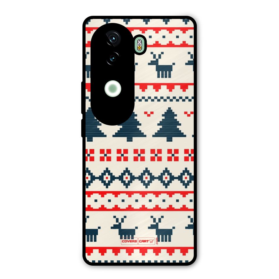 Christmas Design Pattern Metal Back Case for iQOO Z9s