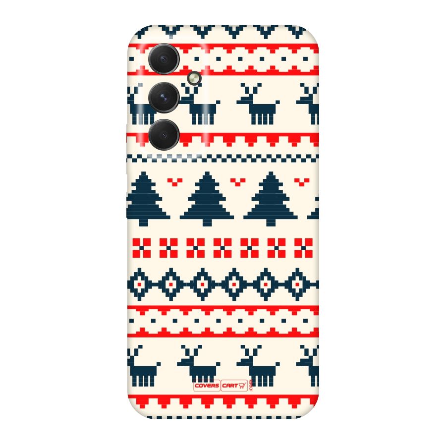 Christmas Design Pattern Original Polycarbonate Back Case for Galaxy A54