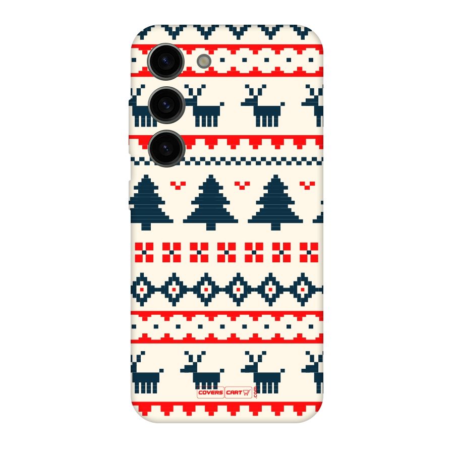 Christmas Design Pattern Original Polycarbonate Back Case for Galaxy S23