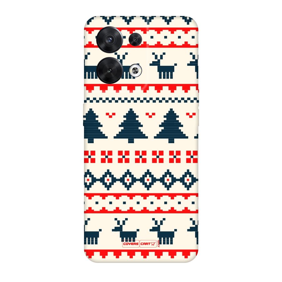 Christmas Design Pattern Original Polycarbonate Back Case for Oppo Reno8 5G