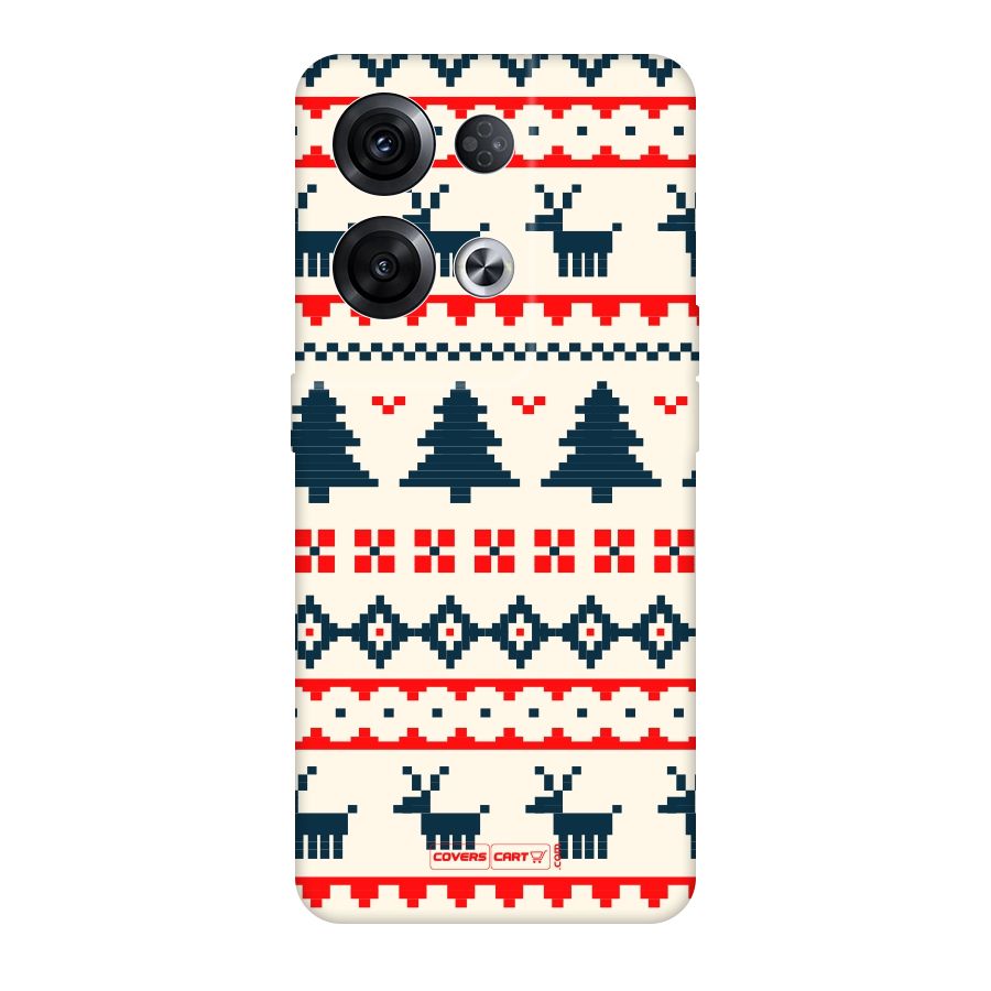 Christmas Design Pattern Original Polycarbonate Back Case for Oppo Reno8 Pro 5G