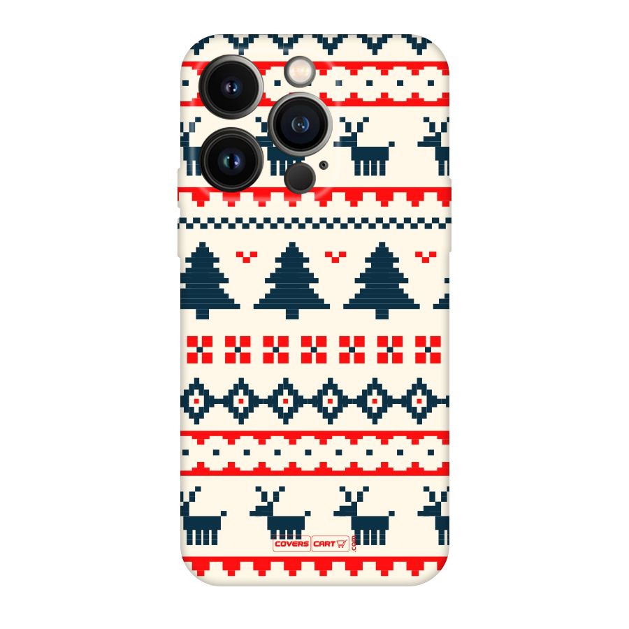 Christmas Design Pattern Original Polycarbonate Back Case for iPhone 14 Pro