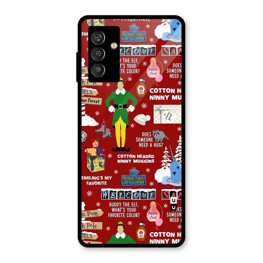 Christmas Doodles Glass Back Case for Galaxy M13