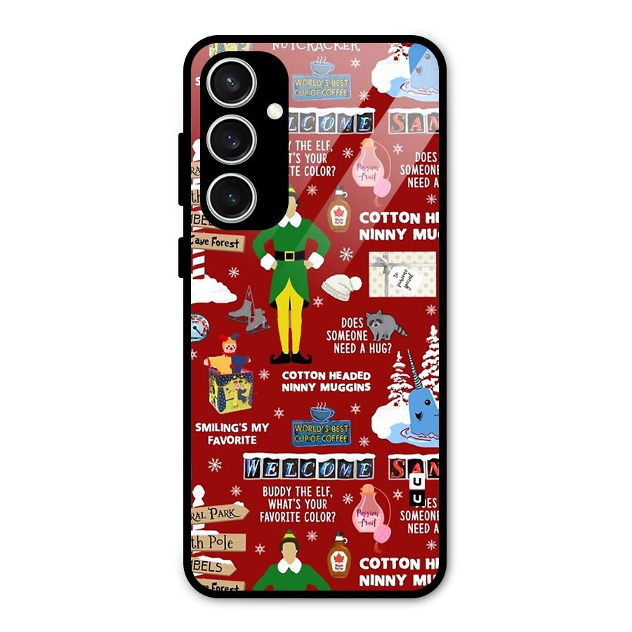Christmas Doodles Glass Back Case for Galaxy S23 FE