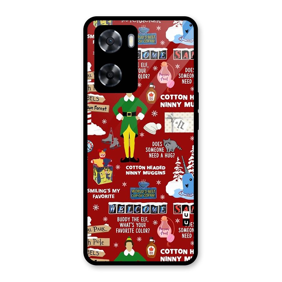 Christmas Doodles Glass Back Case for OnePlus Nord N20 SE