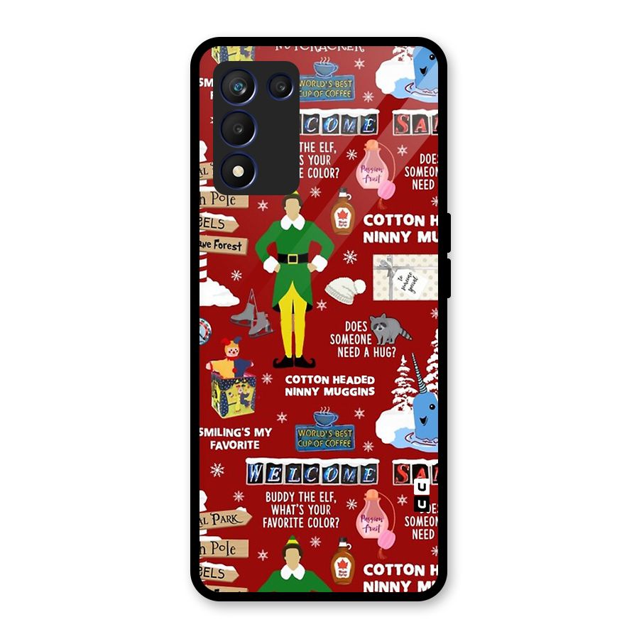 Christmas Doodles Glass Back Case for Realme 9 5G Speed