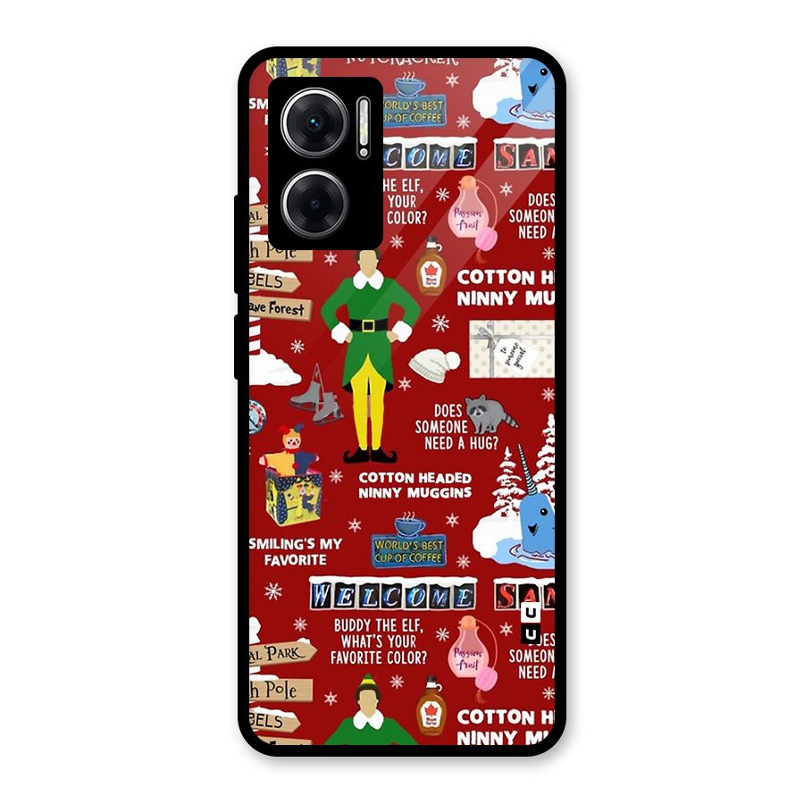 Christmas Doodles Glass Back Case for Redmi 11 Prime 5G