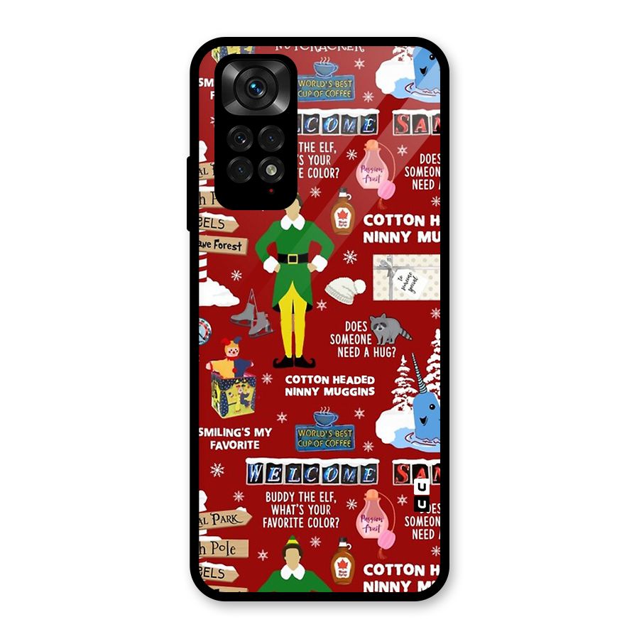 Christmas Doodles Glass Back Case for Redmi Note 11S