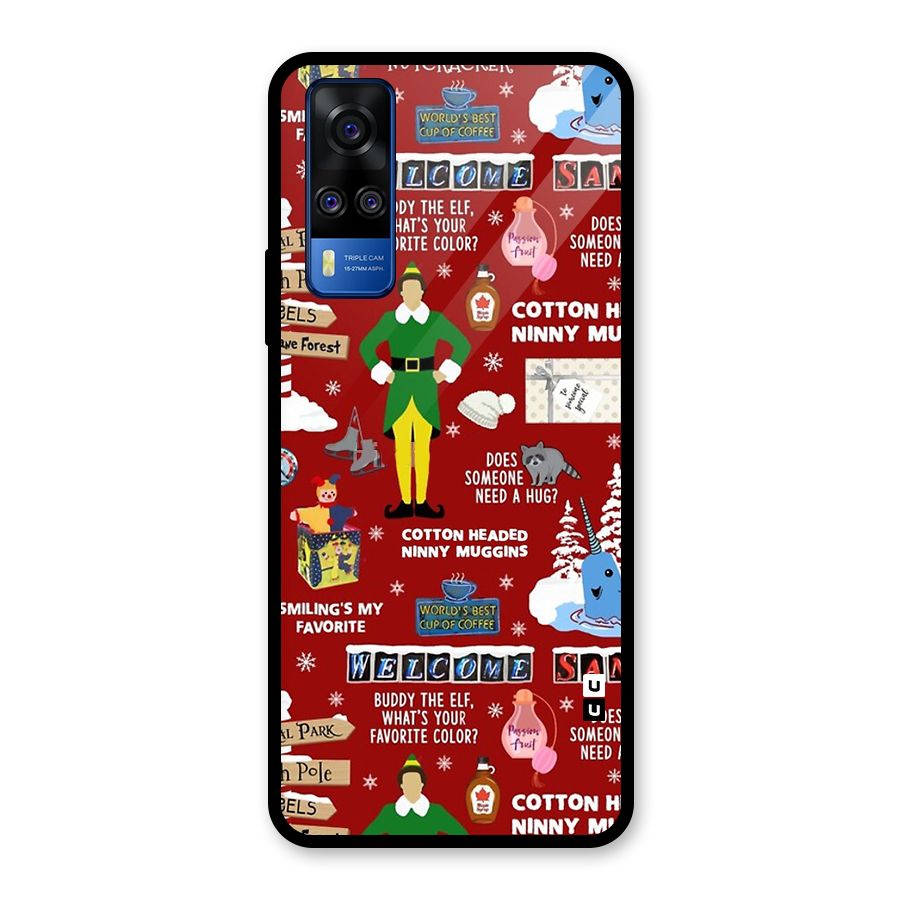 Christmas Doodles Glass Back Case for Vivo Y31