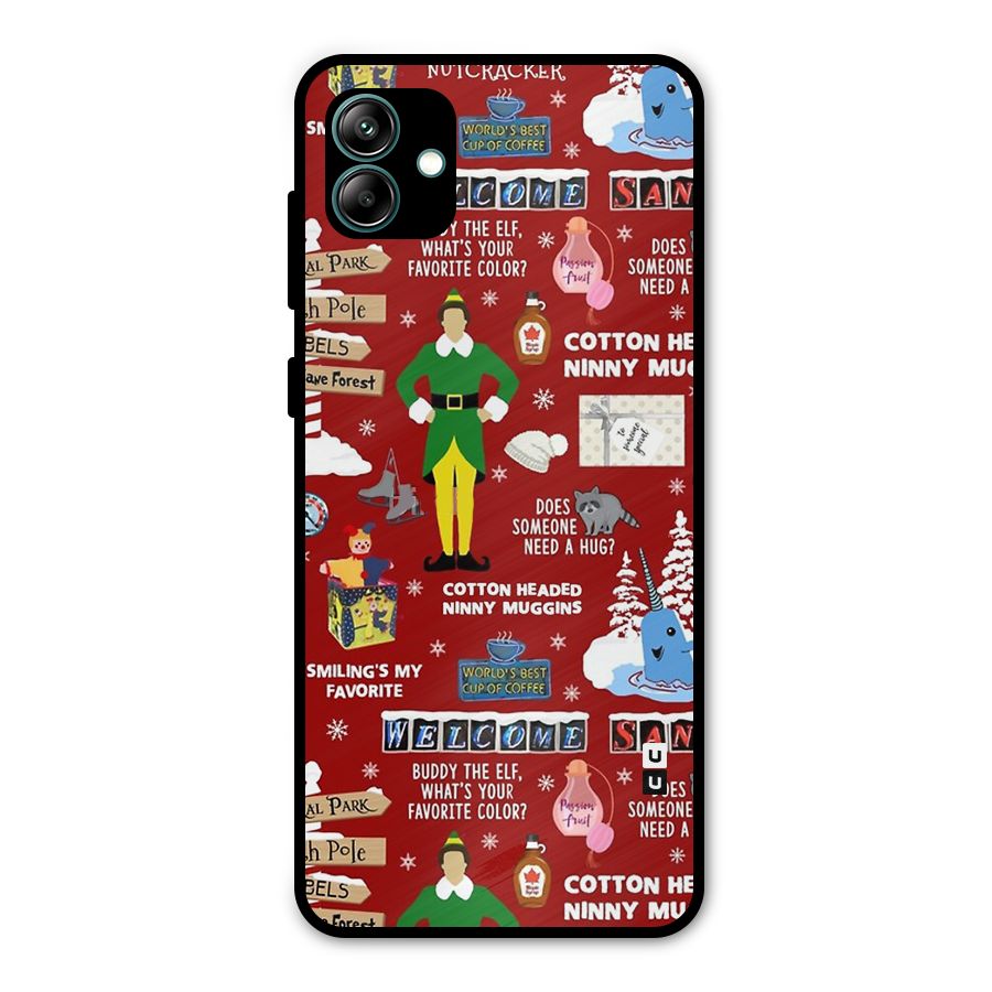 Christmas Doodles Metal Back Case for Galaxy A04