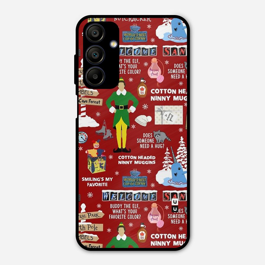 Christmas Doodles Metal Back Case for Galaxy A15 5G