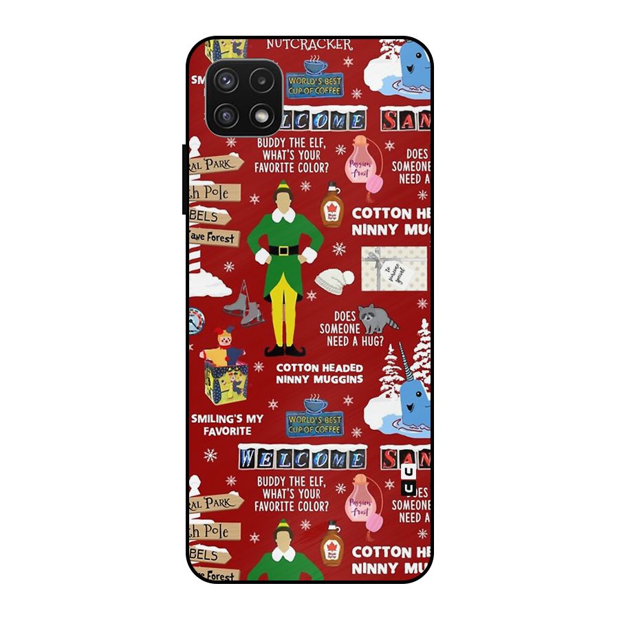 Christmas Doodles Metal Back Case for Galaxy A22 5G