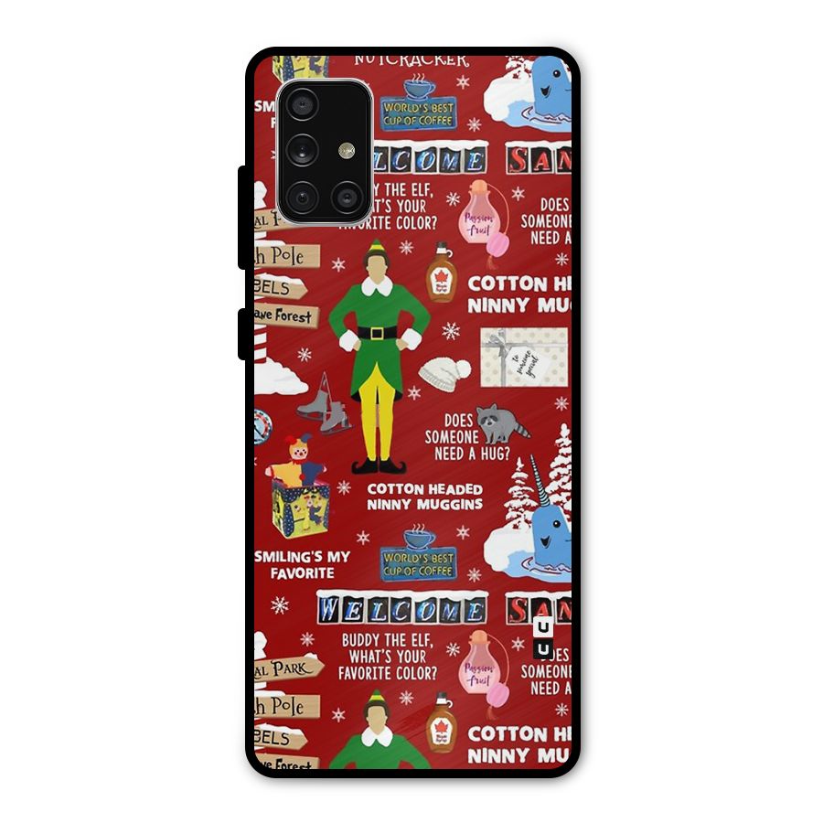 Christmas Doodles Metal Back Case for Galaxy A71