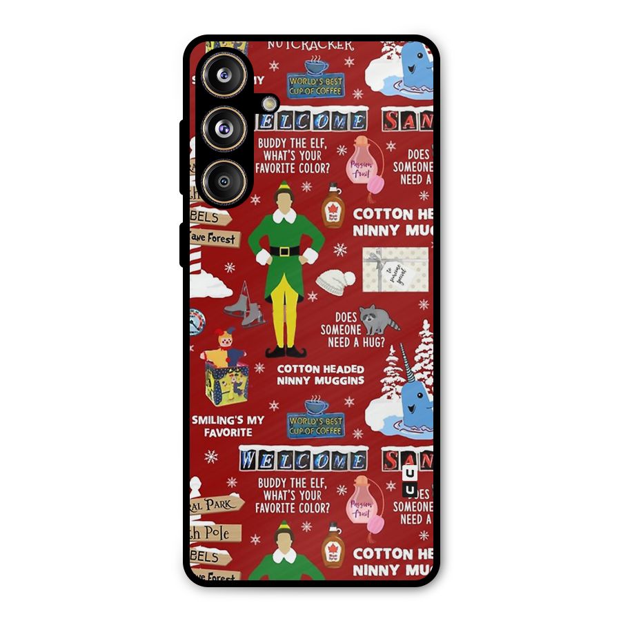 Christmas Doodles Metal Back Case for Galaxy F55