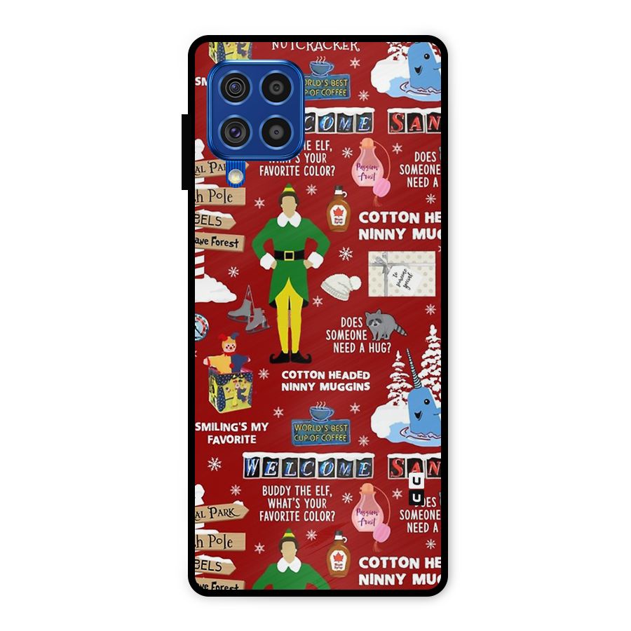 Christmas Doodles Metal Back Case for Galaxy F62