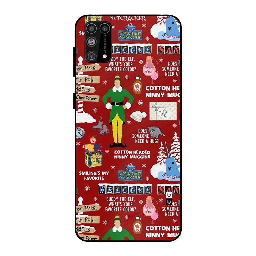 Christmas Doodles Metal Back Case for Galaxy M31