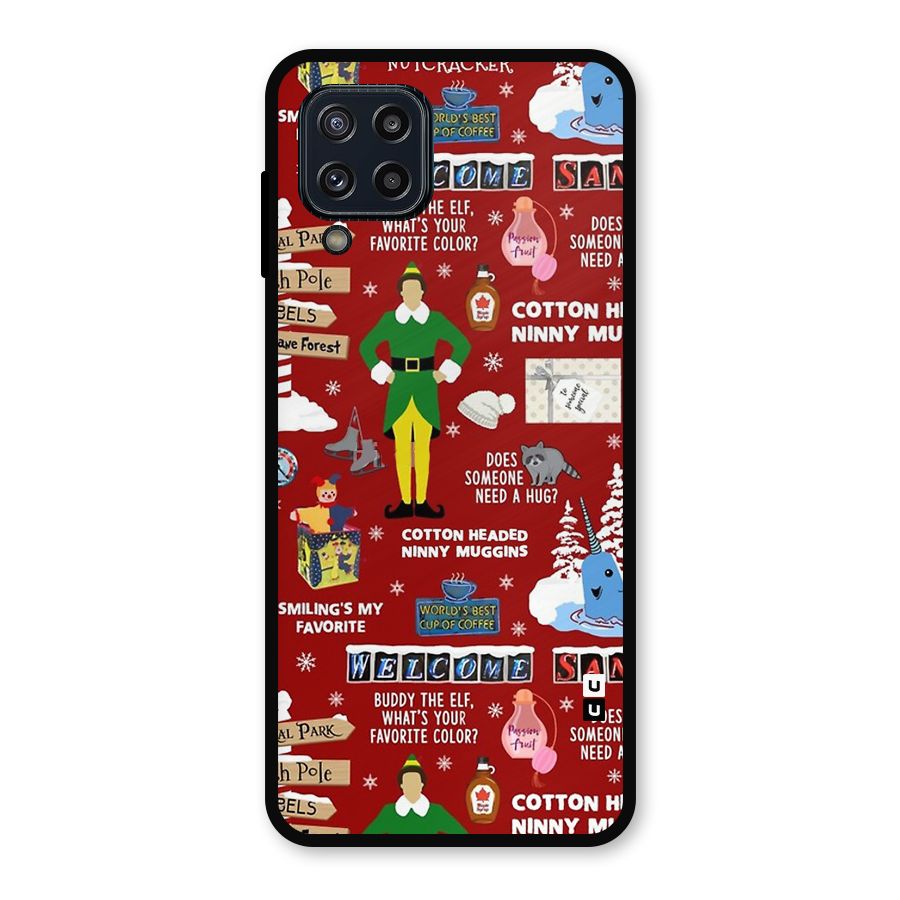 Christmas Doodles Metal Back Case for Galaxy M32