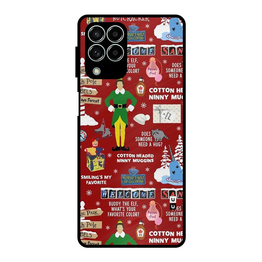 Christmas Doodles Metal Back Case for Galaxy M33