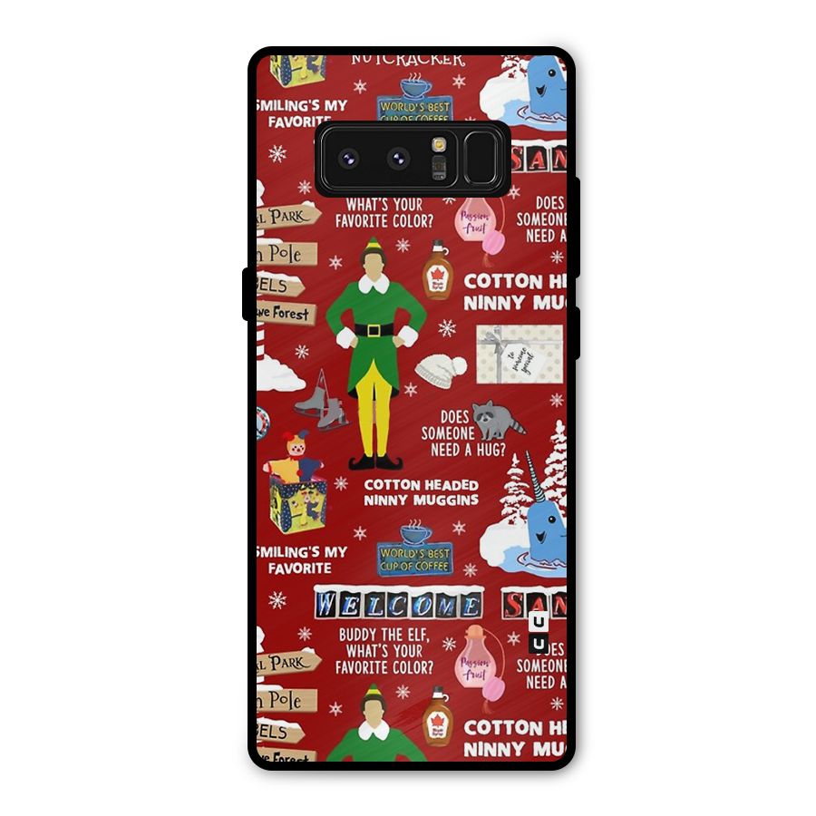 Christmas Doodles Metal Back Case for Galaxy Note 8