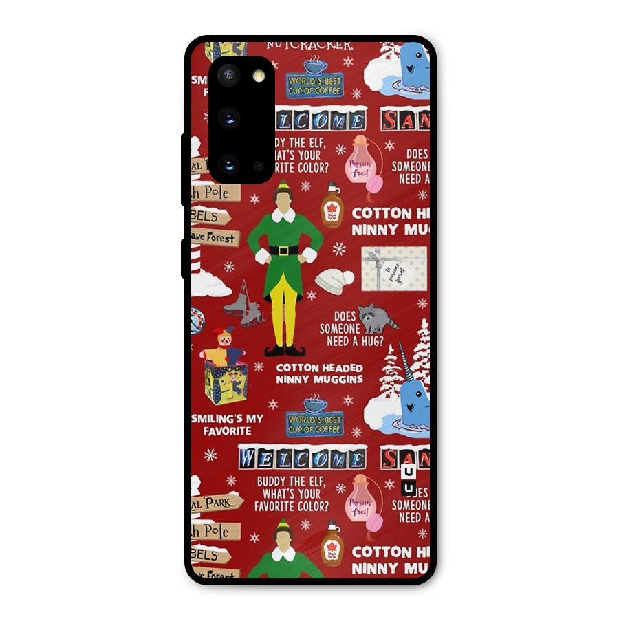 Christmas Doodles Metal Back Case for Galaxy S20