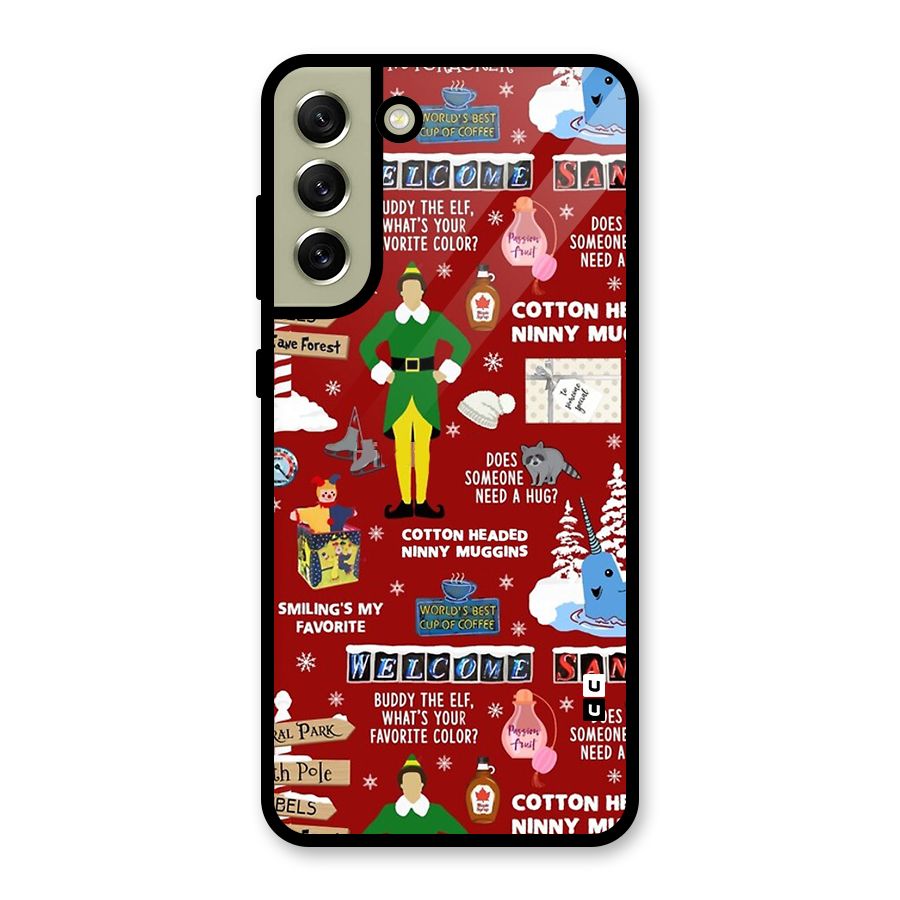 Christmas Doodles Metal Back Case for Galaxy S21 FE 5G (2023)