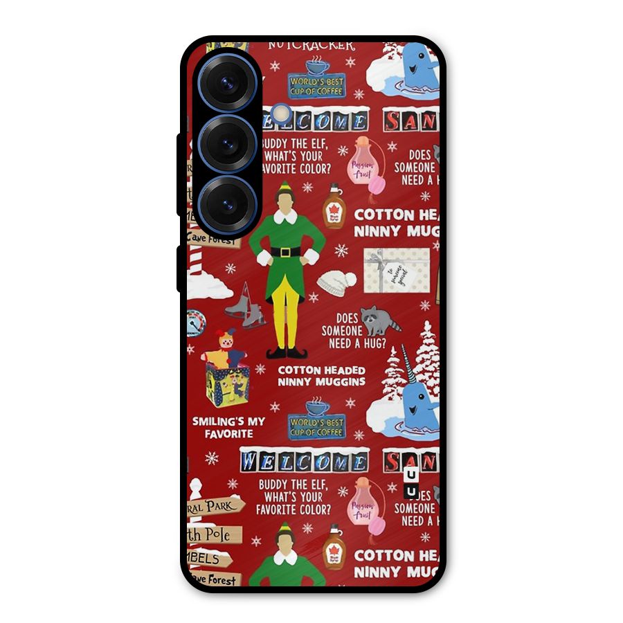 Christmas Doodles Metal Back Case for Galaxy S25