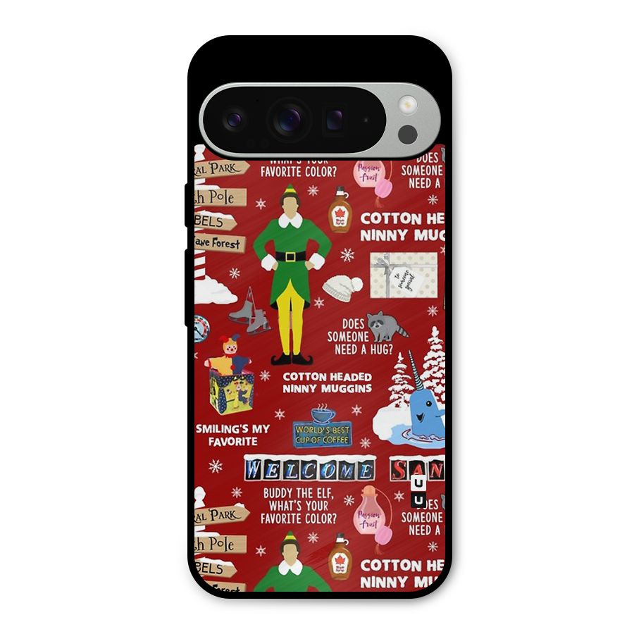 Christmas Doodles Metal Back Case for Google Pixel 9 Pro XL