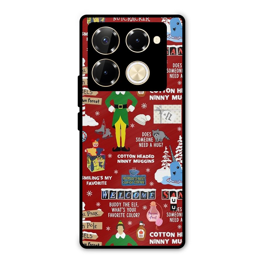 Christmas Doodles Metal Back Case for Infinix Note 40 Pro Plus