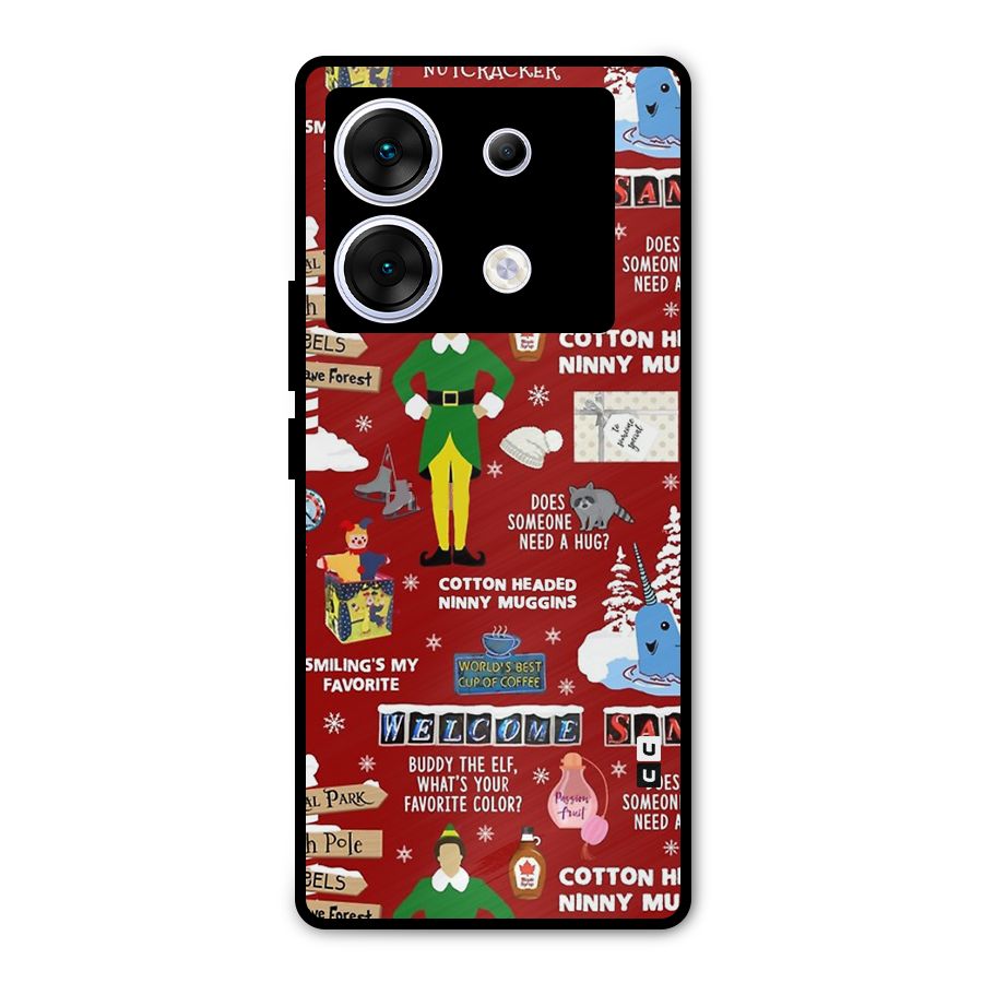 Christmas Doodles Metal Back Case for Infinix Zero 30 5G