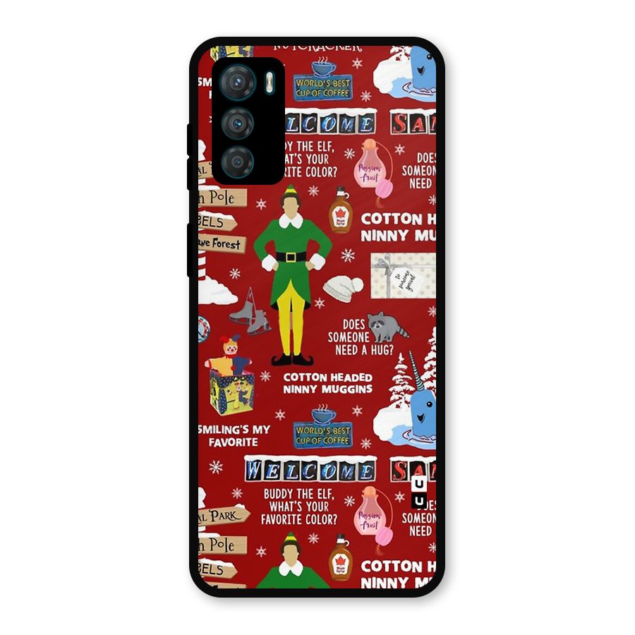 Christmas Doodles Metal Back Case for Moto G42