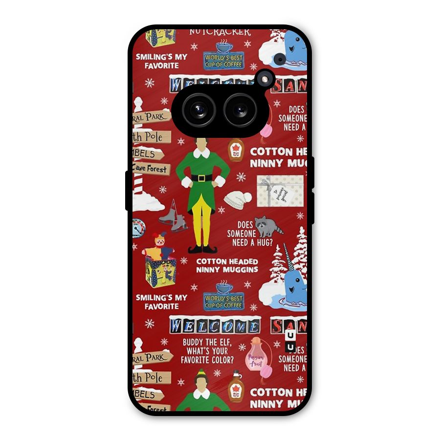 Christmas Doodles Metal Back Case for Nothing Phone 2a Plus