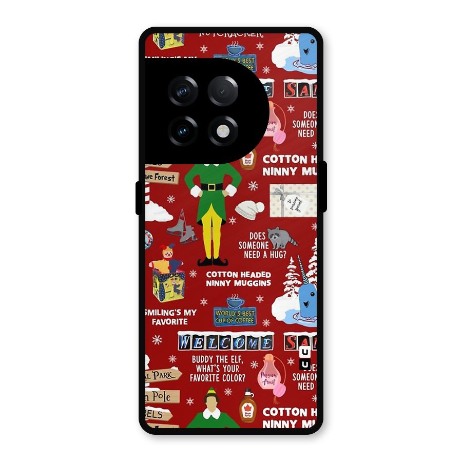 Christmas Doodles Metal Back Case for OnePlus 11R