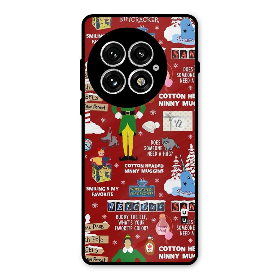 Christmas Doodles Metal Back Case for OnePlus 13