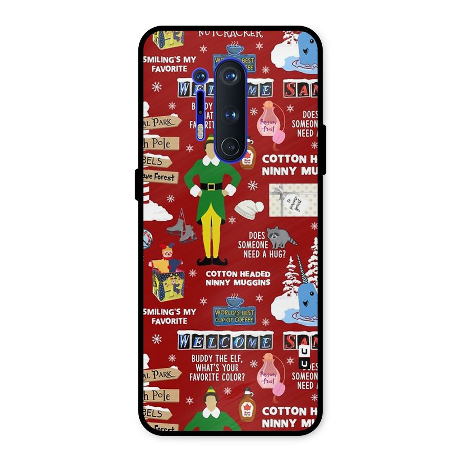 Christmas Doodles Metal Back Case for OnePlus 8 Pro