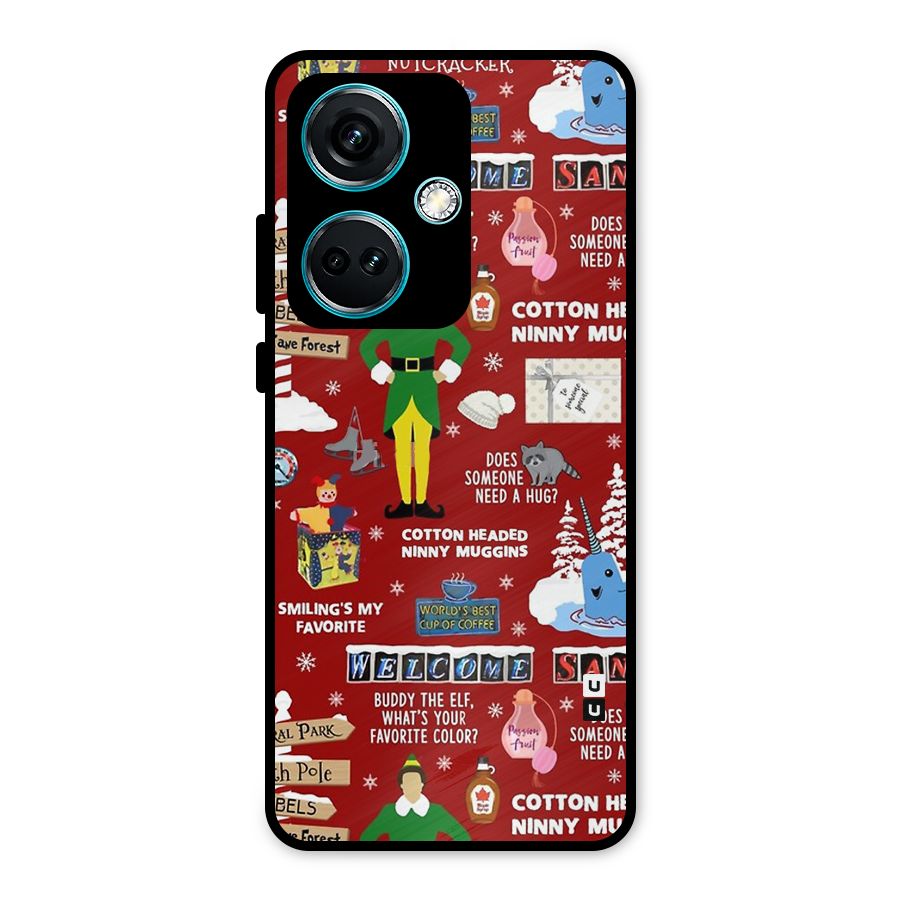 Christmas Doodles Metal Back Case for OnePlus Nord CE 3 5G