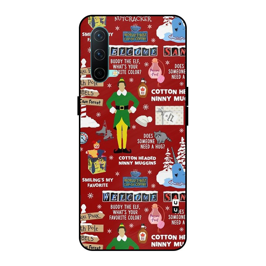Christmas Doodles Metal Back Case for OnePlus Nord CE 5G