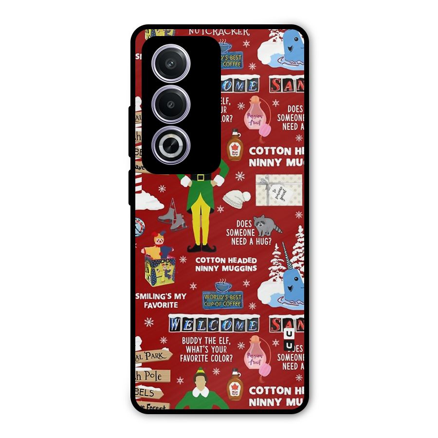 Christmas Doodles Metal Back Case for Oppo A3 Pro