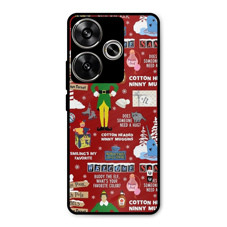 Christmas Doodles Metal Back Case for Poco F6