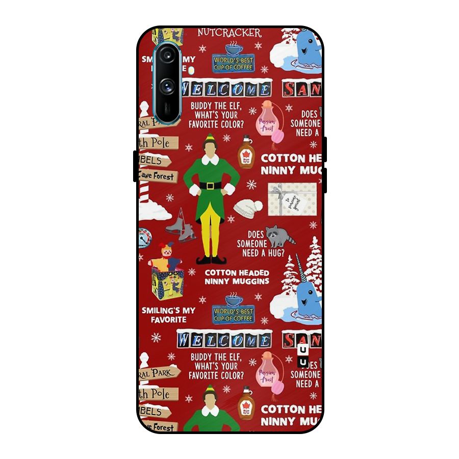 Christmas Doodles Metal Back Case for Realme C3