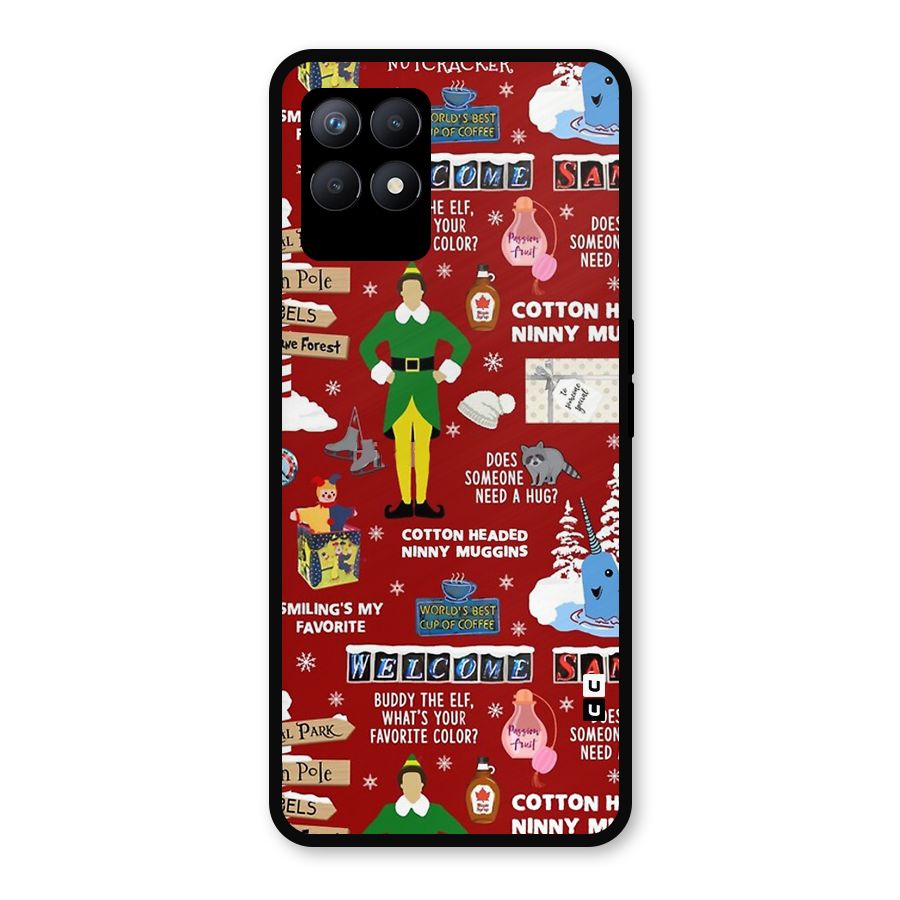 Christmas Doodles Metal Back Case for Realme Narzo 50
