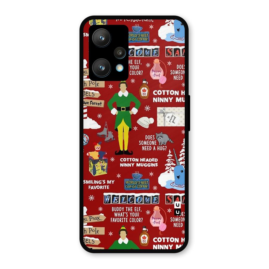Christmas Doodles Metal Back Case for Realme Narzo 50 Pro