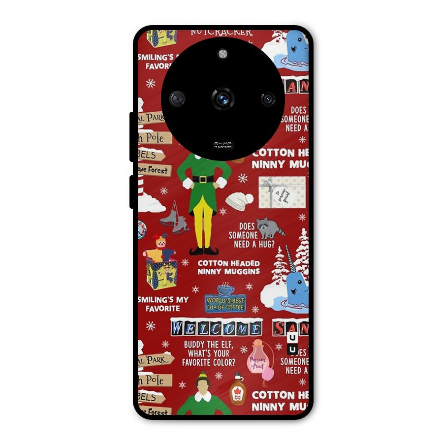 Christmas Doodles Metal Back Case for Realme Narzo 60 5G