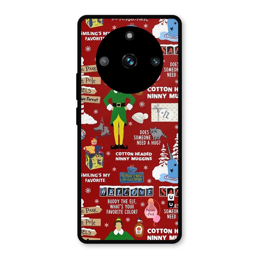 Christmas Doodles Metal Back Case for Realme Narzo 60 Pro
