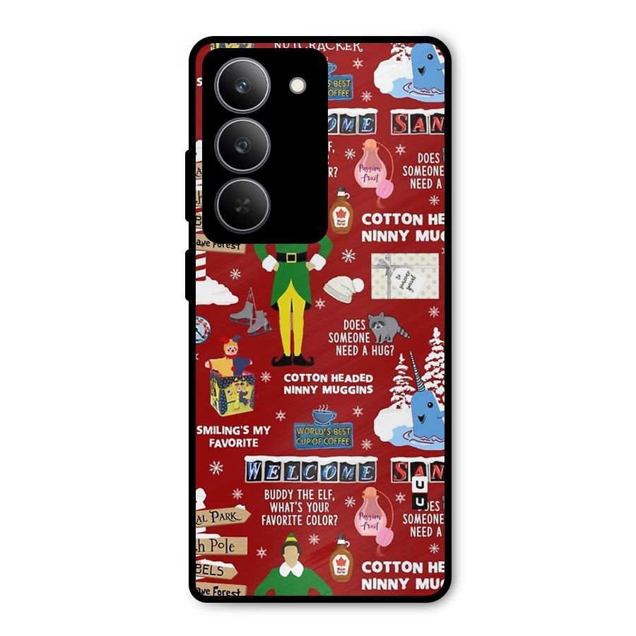 Christmas Doodles Metal Back Case for Realme P3x